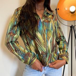 Beautiful abstract print jacket by Drapers & Damon’s.